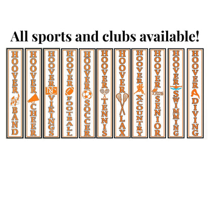 Custom High School Sports Porch Sign – 48" or 60" Tall Personalized Yard Decor