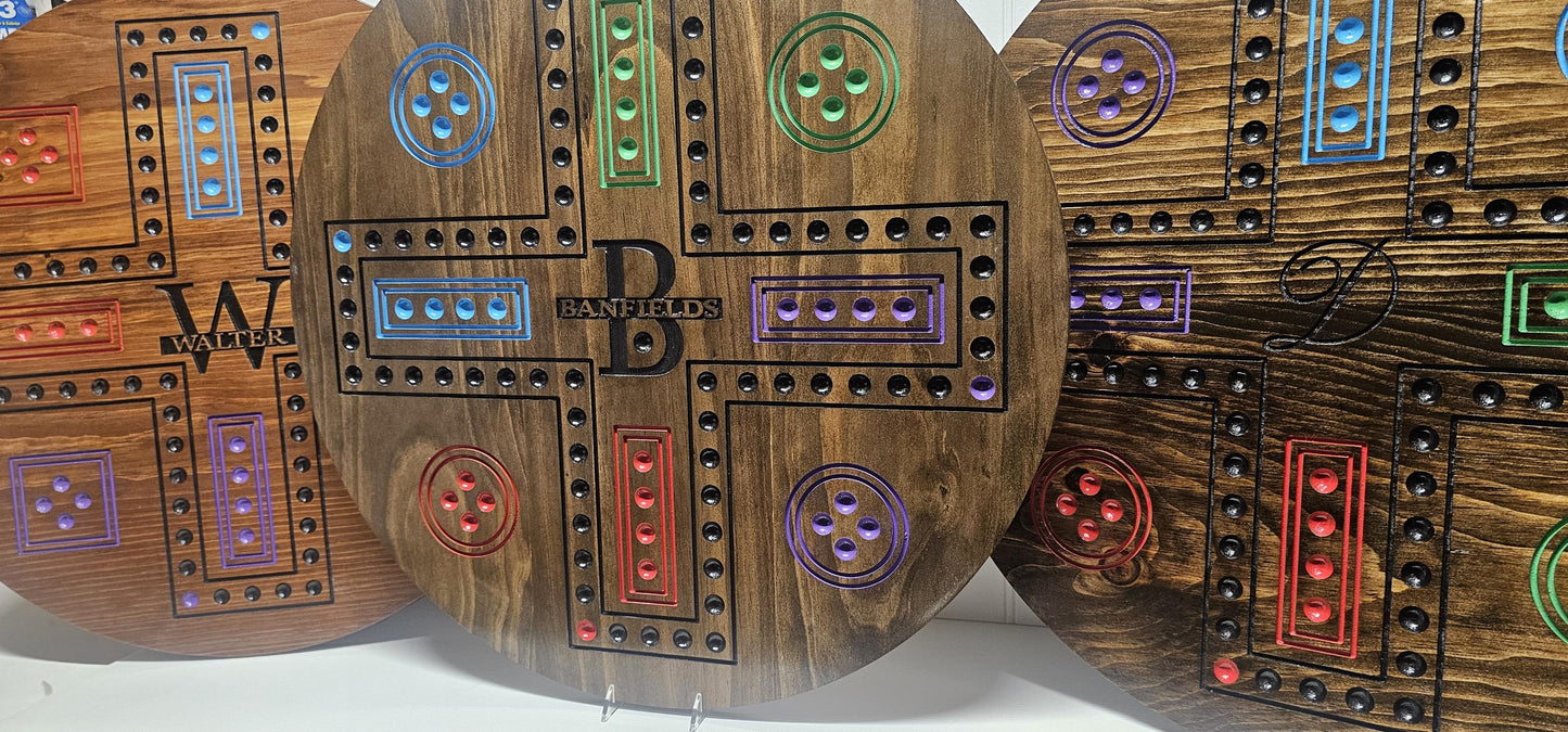 Personalized Cards & Marbles Game Board – Custom Engraved Family Game Night Set