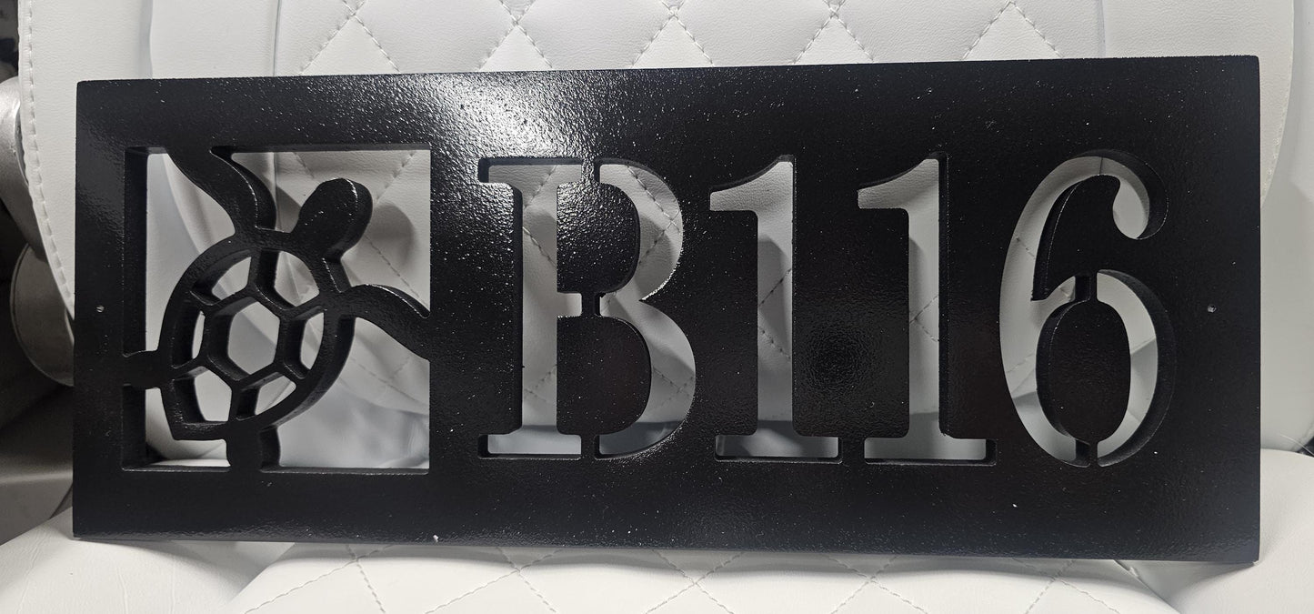 Custom Sea Turtle Address Sign – Personalized Coastal Home Decor, Weatherproof PVC