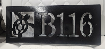 Custom Sea Turtle Address Sign – Personalized Coastal Home Decor, Weatherproof PVC