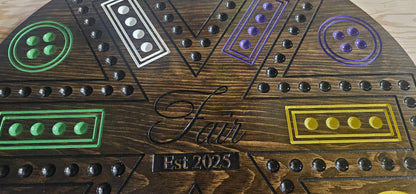 Personalized Cards & Marbles Game Board – Custom Engraved Family Game Night Set