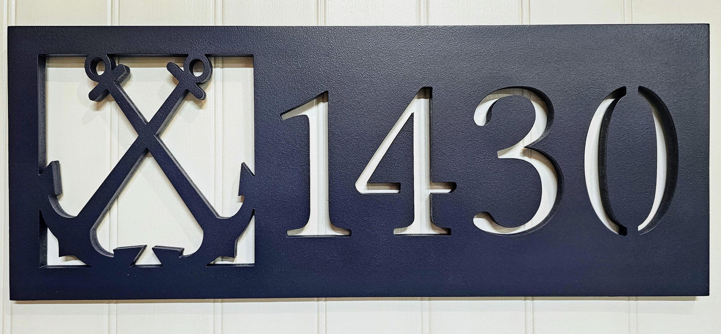 Custom Crab Address Sign – Coastal Nautical Home Decor, Weatherproof PVC