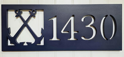 Custom Crab Address Sign – Coastal Nautical Home Decor, Weatherproof PVC