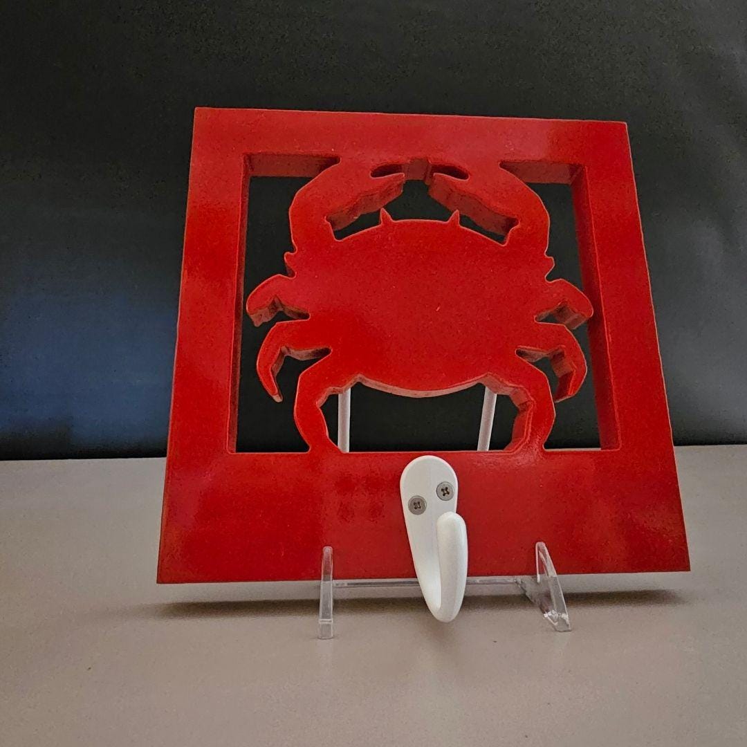 Crab Towel Hook – Coastal Wall Organizer for Beach Towels, Keys & Accessories