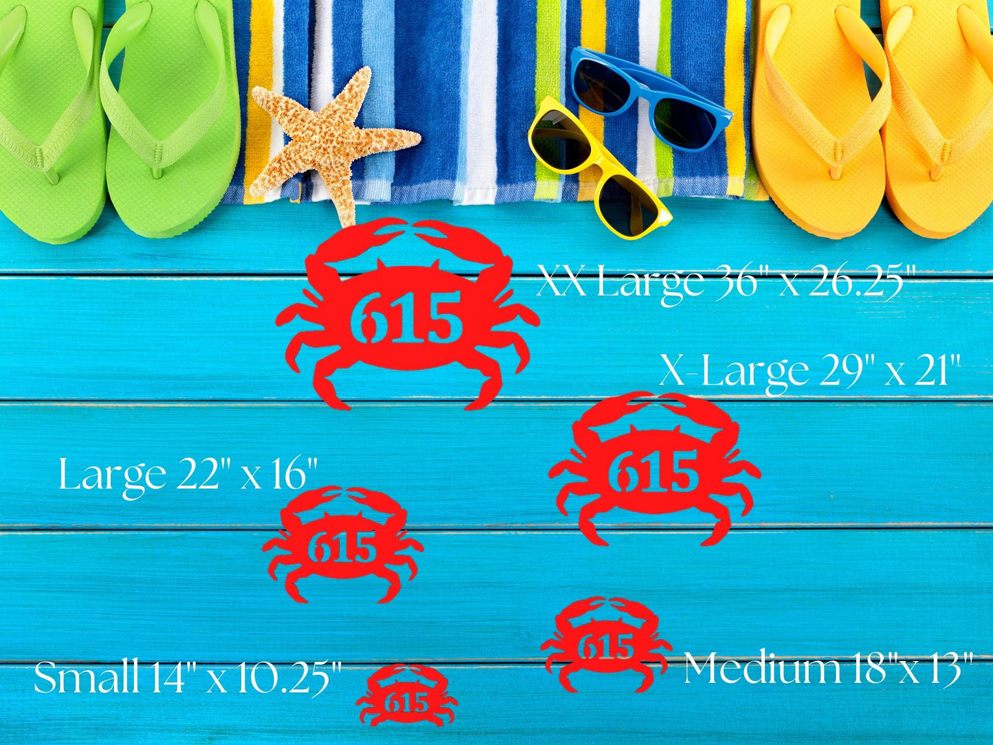 Crab Shaped Address Plaque – Coastal Home Decor, 100% Weatherproof PVC