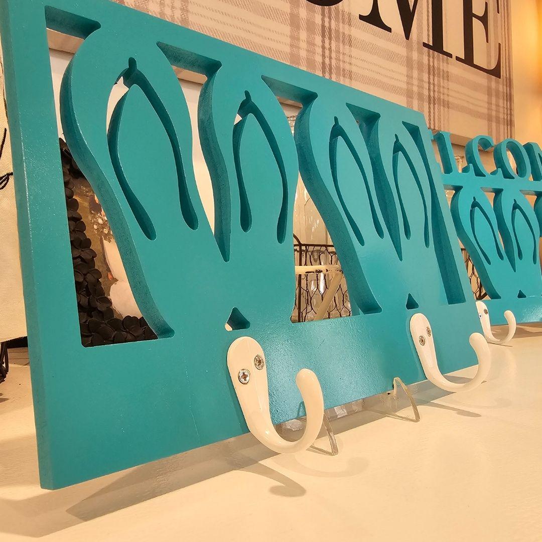 Flip Flop Wall Hook – Coastal Towel & Key Organizer, Weatherproof PVC