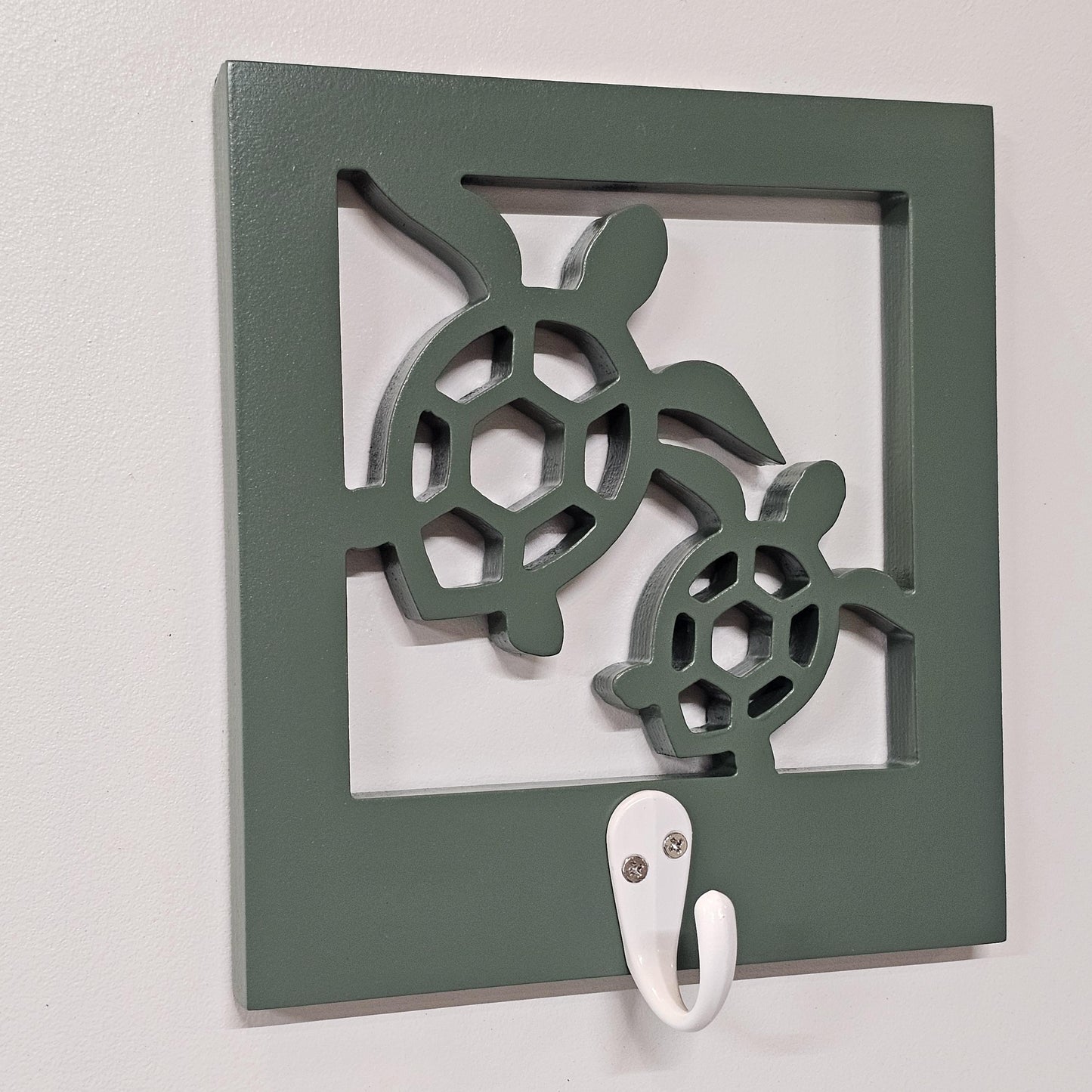Sea Turtle Beach Towel Hook – Coastal Wall Organizer for Towels, Keys & Accessories