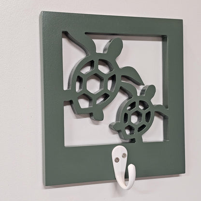 Sea Turtle Beach Towel Hook – Coastal Wall Organizer for Towels, Keys & Accessories