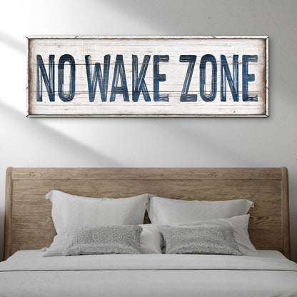 No Wake Zone Canvas Wall Art — Coastal Bedroom & Lake House Sign