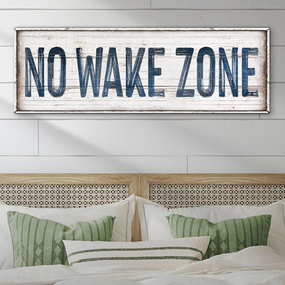 No Wake Zone Canvas Wall Art — Coastal Bedroom & Lake House Sign