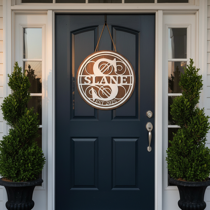 Monogram Sign – Navy Door