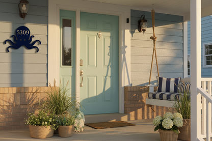 Octopus Navy Blue Porch Swing